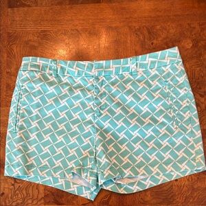 JCPenney Aqua Geometric Women's Shorts, so cute , 97% cotton/3% spandex